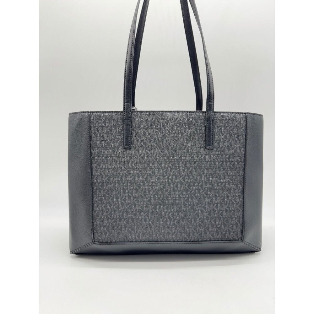 MICHAEL KORS Sallie monogram logo East West women's large tote - Black & Silver - Picture 7 of 11